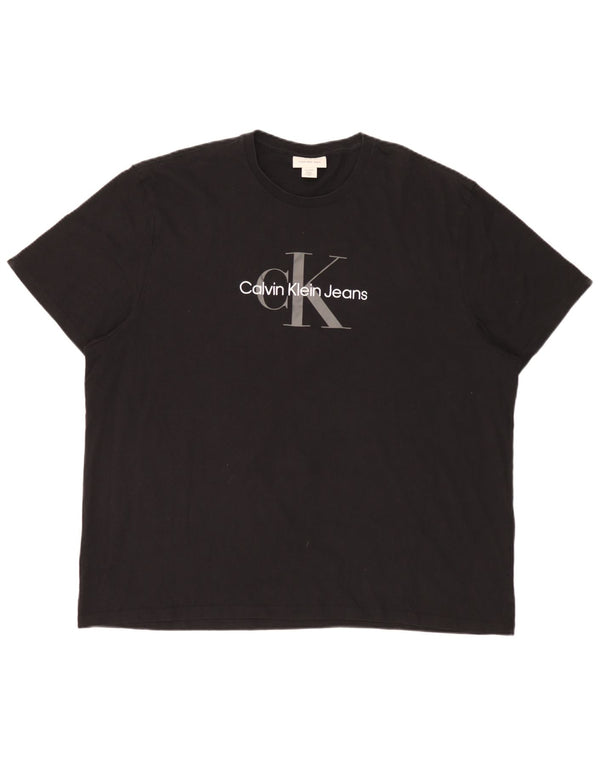 Calvin Klein Jeans Camiseta gráfica para hombre Top 2XL Algodón negro