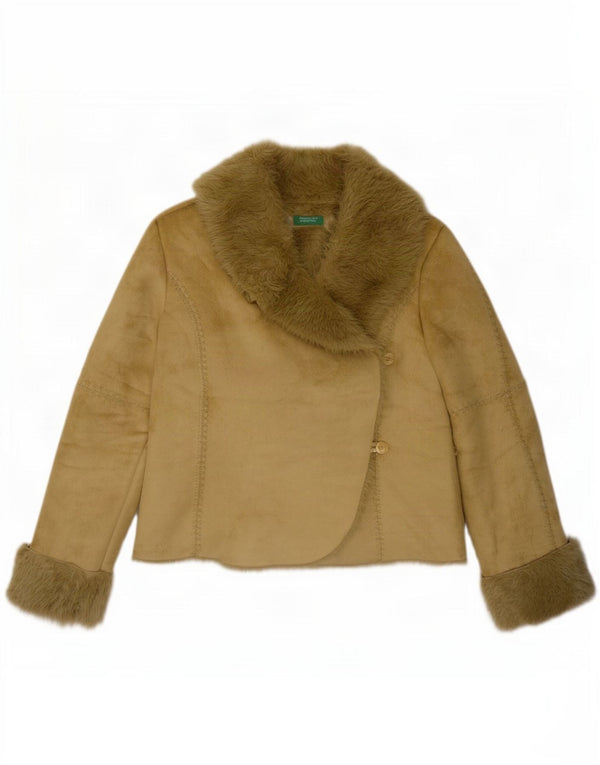 Chaqueta Sherpa Benetton IT 46 Large Verde Poliéster