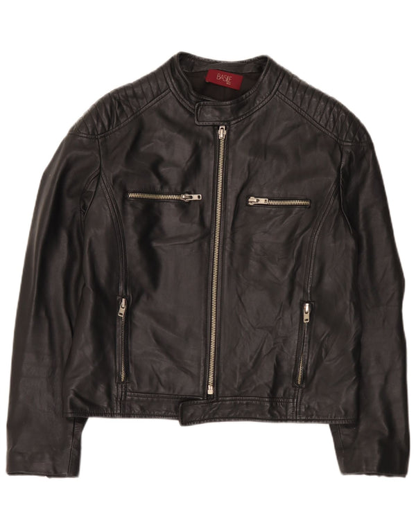 Basile Chaqueta de cuero para hombre Reino Unido 38 Mediano Negro