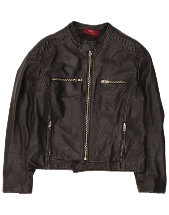 Basile Chaqueta de cuero para hombre Reino Unido 38 Mediano Negro