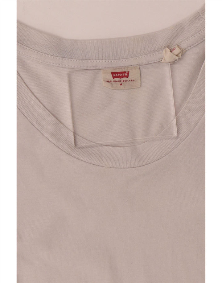 LEVI'S Womens T-Shirt Top UK 12 Medium White Vintage Levi's and Second-Hand Levi's from Messina Hembry 