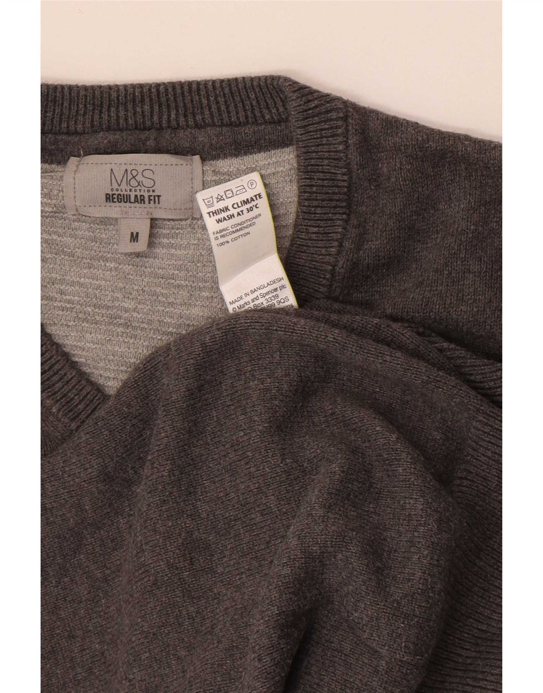 Marks & Spencer Camiseta sin mangas de ajuste regular para hombre de algodón gris medio