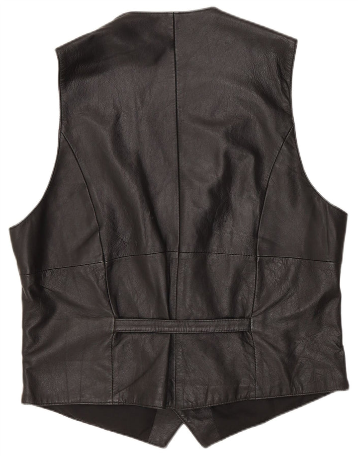 Hide Society Chaleco de cuero para hombre EU 48 Cuero negro mediano