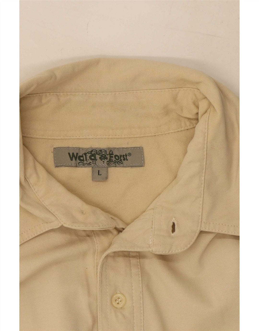 Vintage hombres manga corta militar pullover camisa grande beige