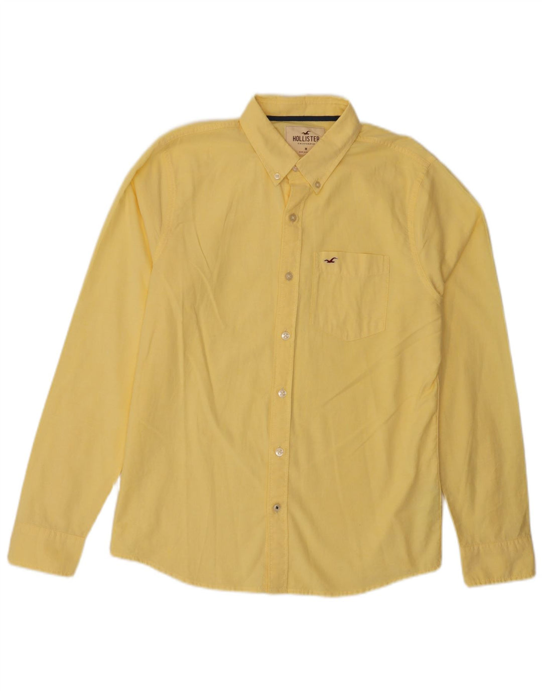 Camisa Hollister Hombre Algodón Amarillo Medio