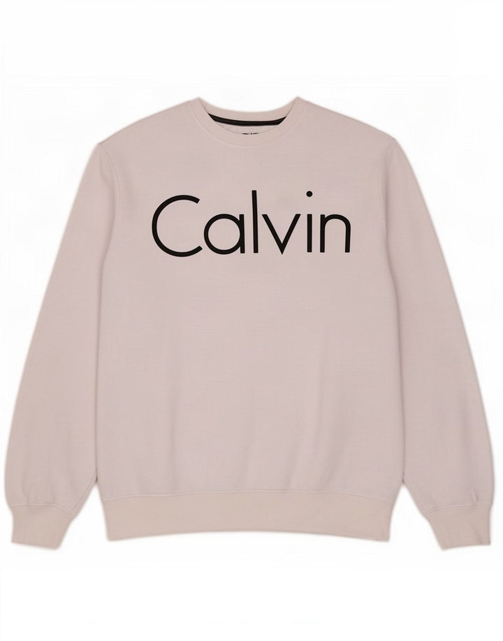 Calvin Klein Sudadera Gráfica para Hombre Jersey De Algodón Blanco Mediano
