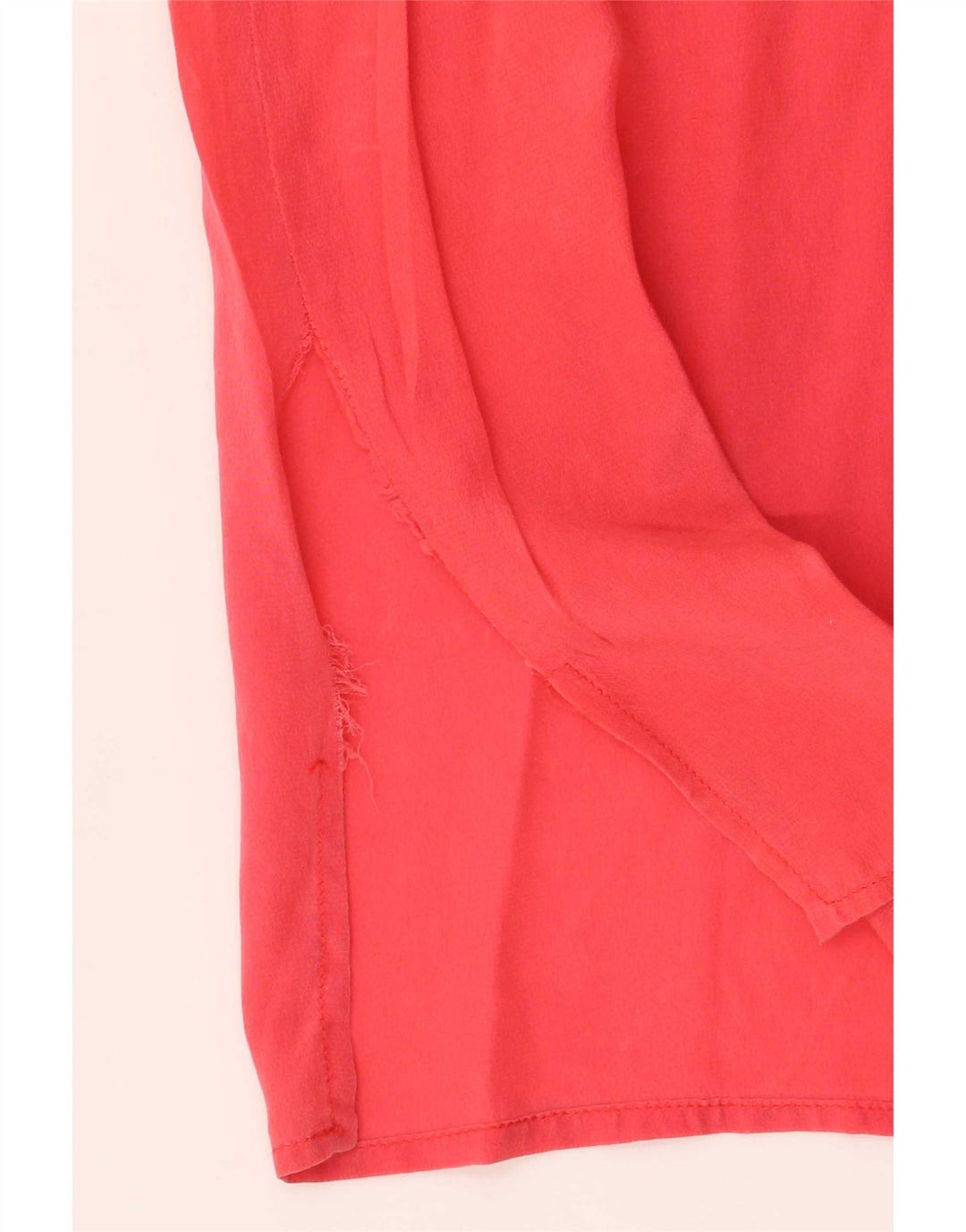 Vintage mujer blusa sin mangas Top Reino Unido 14 seda roja mediana