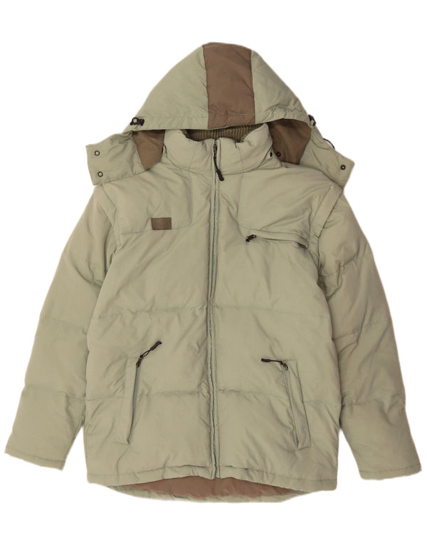 Fila Mens Hooded Padded Jacket UK 42 XL Green Colourblock Polyamide