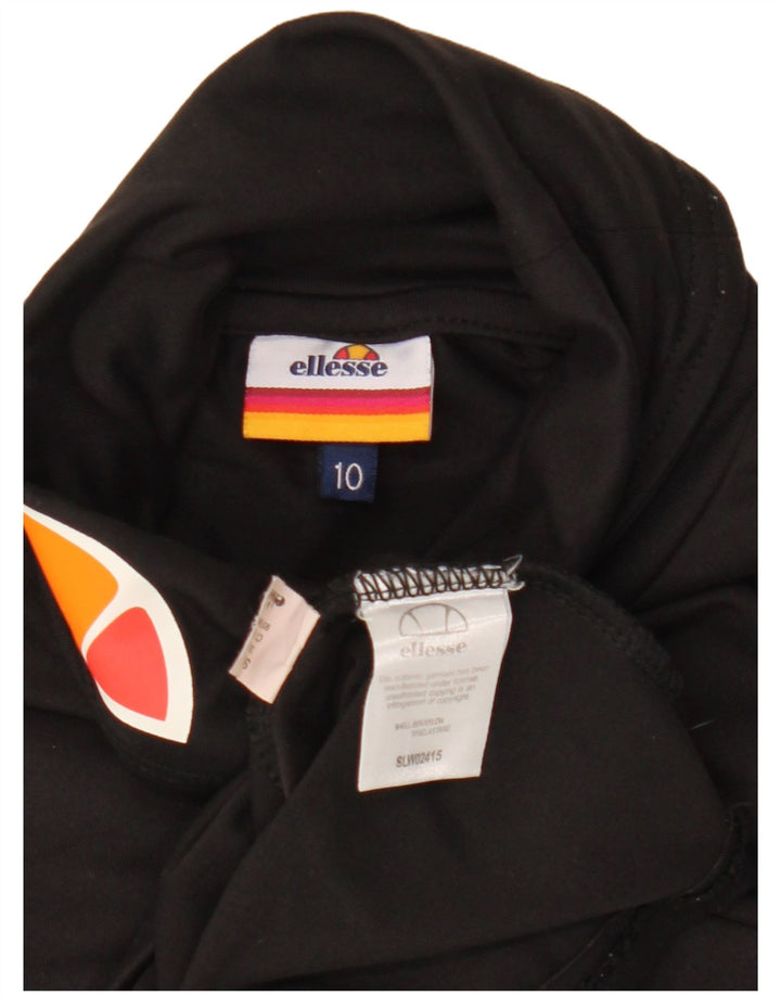 Ellesse Top sin mangas gráfico para mujer UK 10 Small Nylon negro