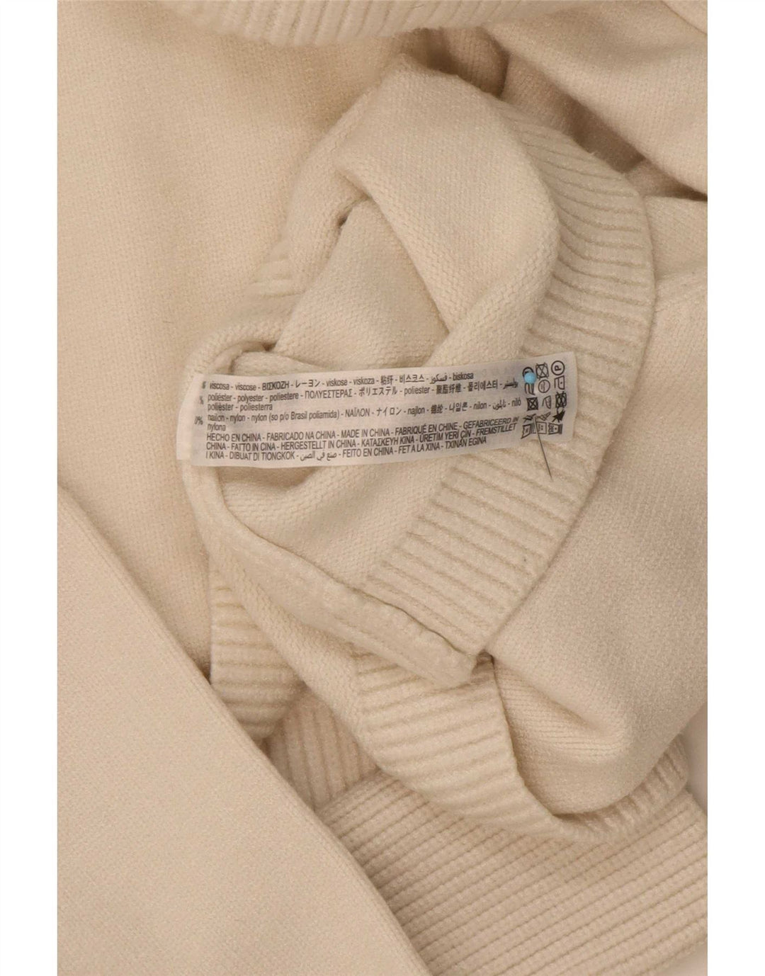 Zara Mujer Crop Oversize Roll Neck Jumper Sweater UK 10 Small Off White