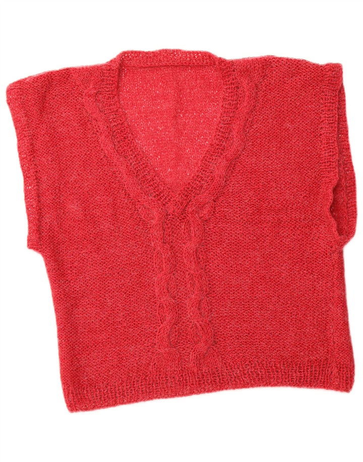 VINTAGE Mujer Crop Vest Tank Top Reino Unido 14 Rosa Medio