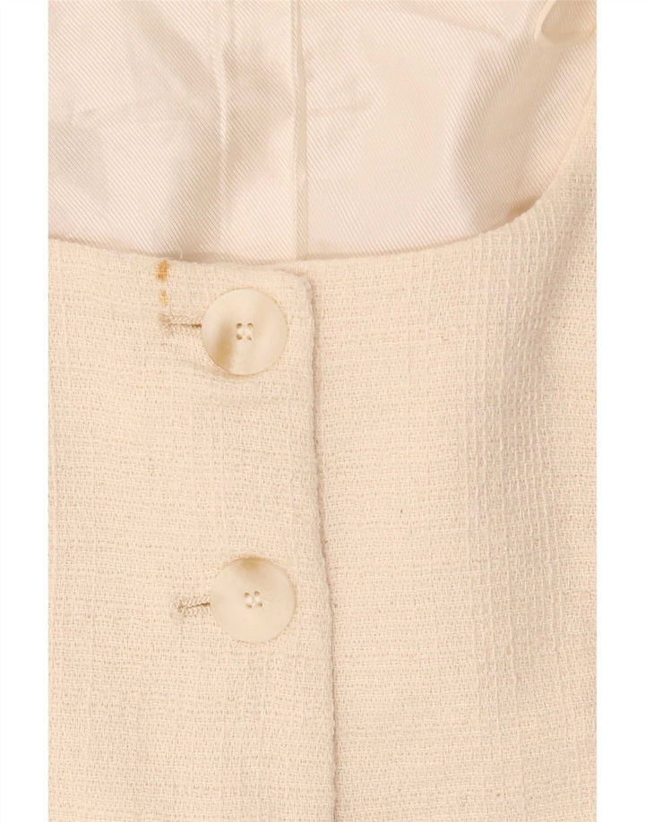 Zara Mujer Chaleco UK 42 Medio Beige Algodón