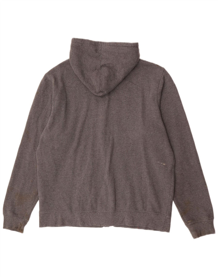 Starter Sudadera con capucha y cremallera para hombre, tamaño grande, algodón gris