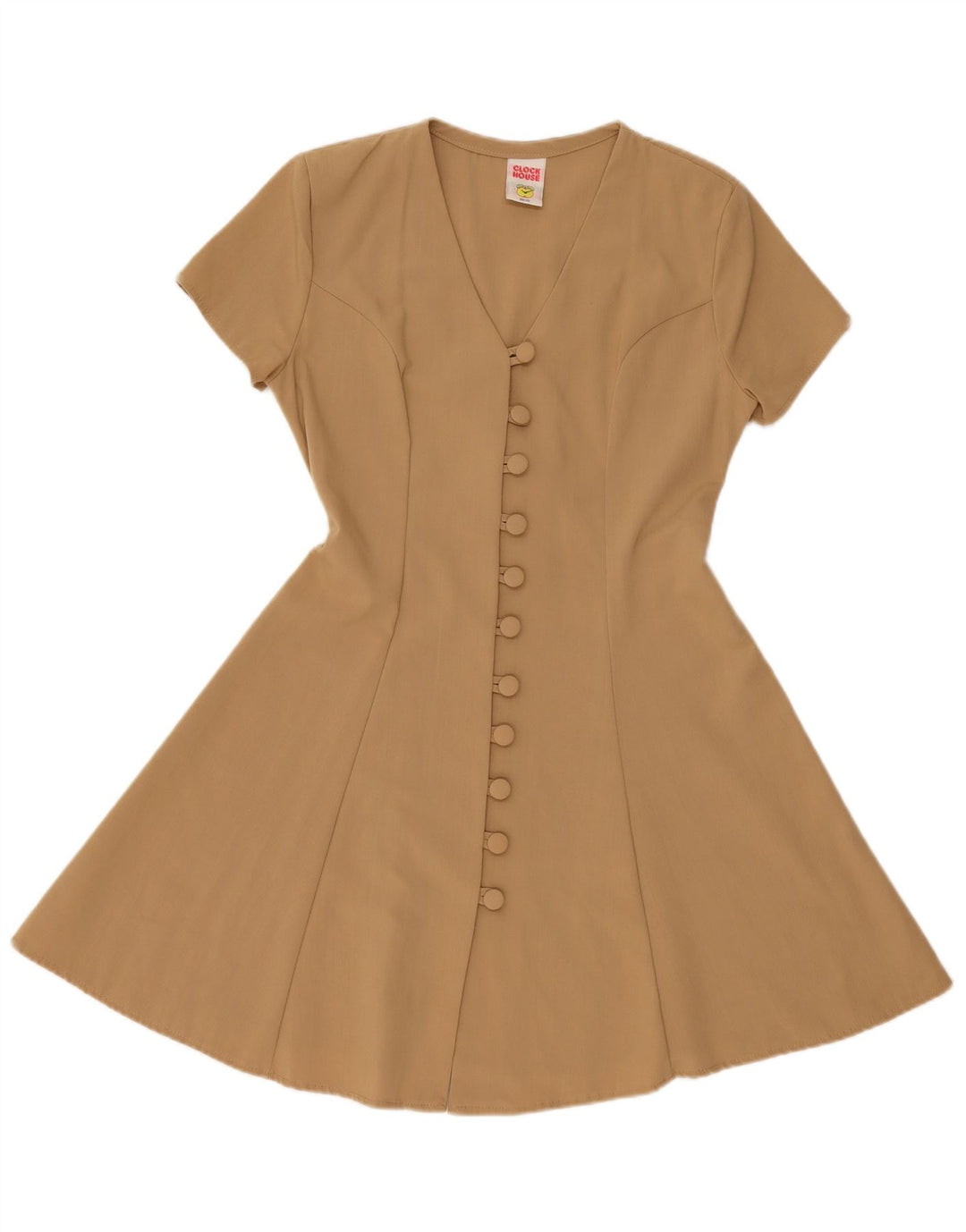 CLOCK HOUSE Vestido acampanado para mujer EU 38/40 Poliéster beige medio