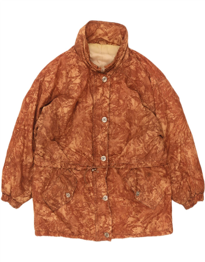 Vintage mujer chaqueta cortavientos de gran tamaño Reino Unido 18 XL camuflaje marrón