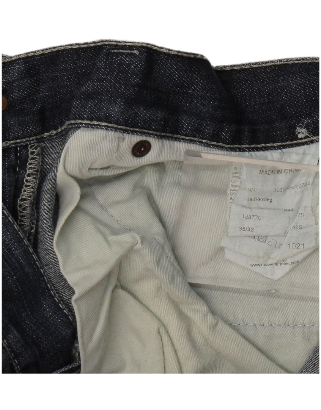 Mustang Jeans Bootcut Mujer W35 L32 Algodón Azul Marino