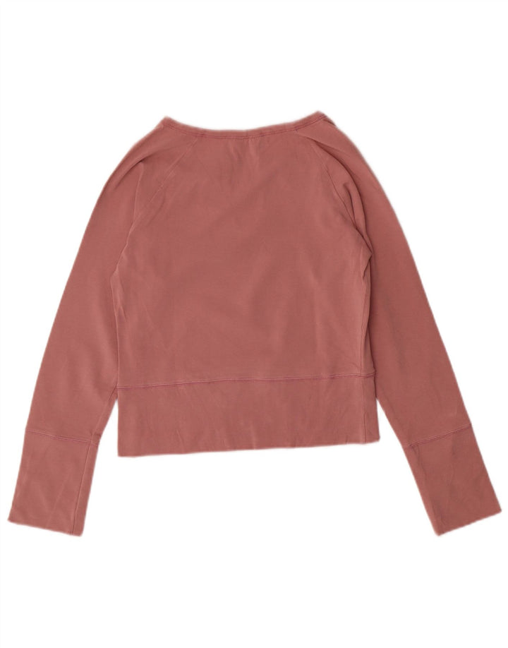 GUESS Top corto para mujer de manga larga UK 12 Algodón rosa medio