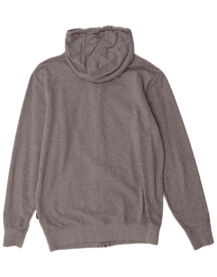 Vans Sudadera con capucha y cremallera gráfica para hombre, talla pequeña, algodón gris