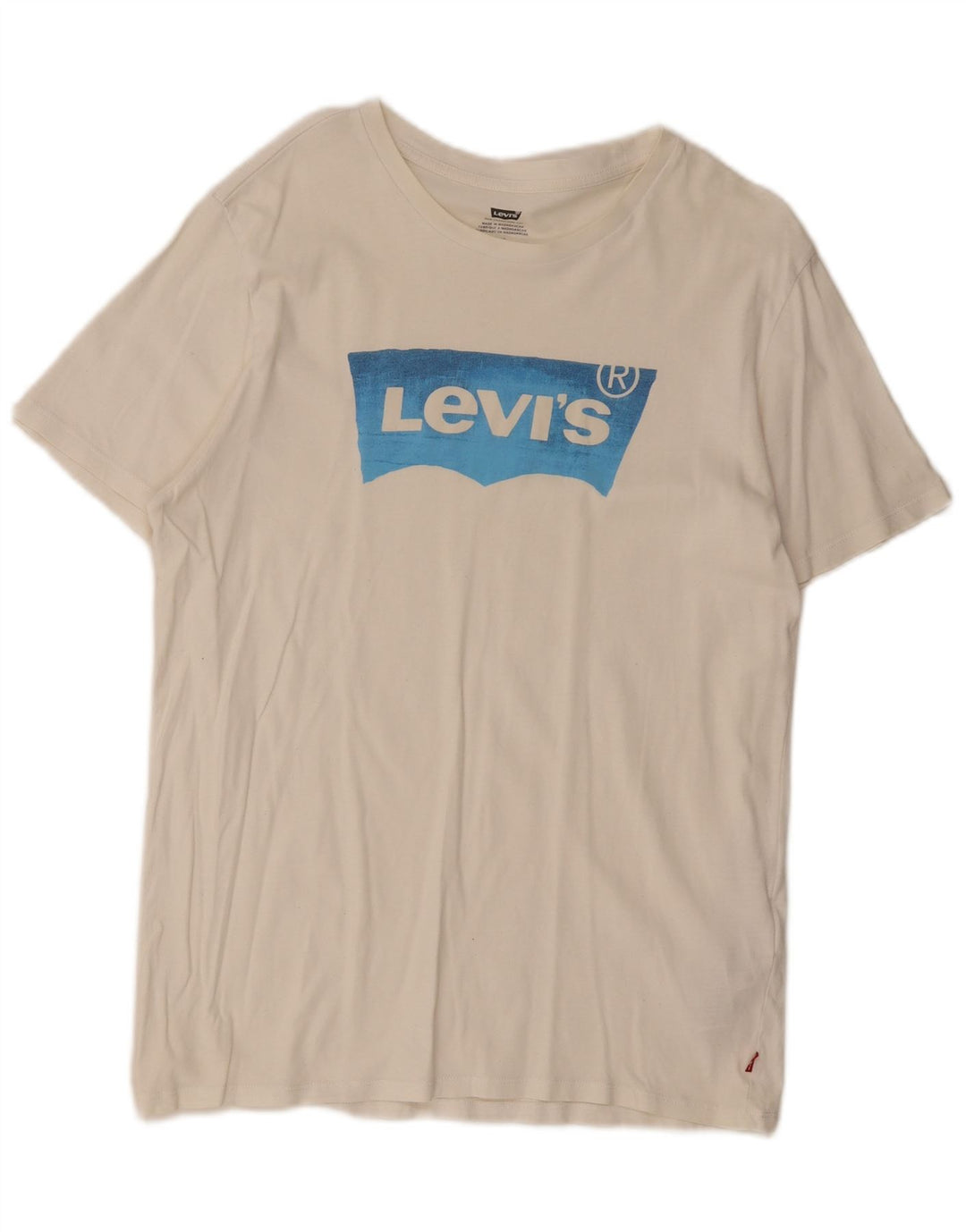 Levi's Camiseta gráfica para hombre Top grande de algodón blanco