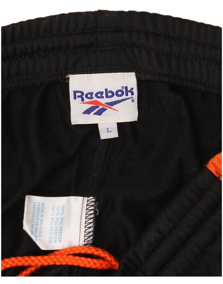 Reebok - Pantalón de chándal para hombre, talla grande, color negro, poliéster