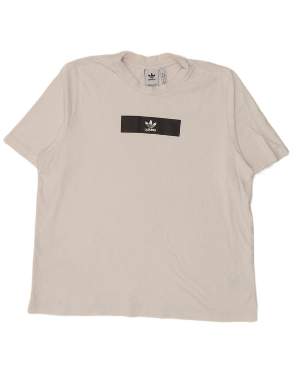 Adidas Hombre Camiseta Gráfica Top XL Algodón Blanco