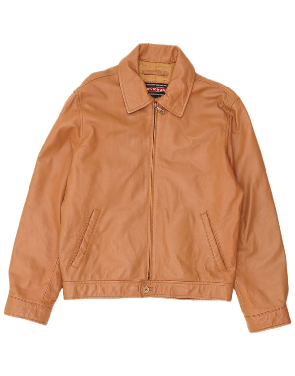 Chevignon Chaqueta de cuero para hombre UK 38 Marrón medio