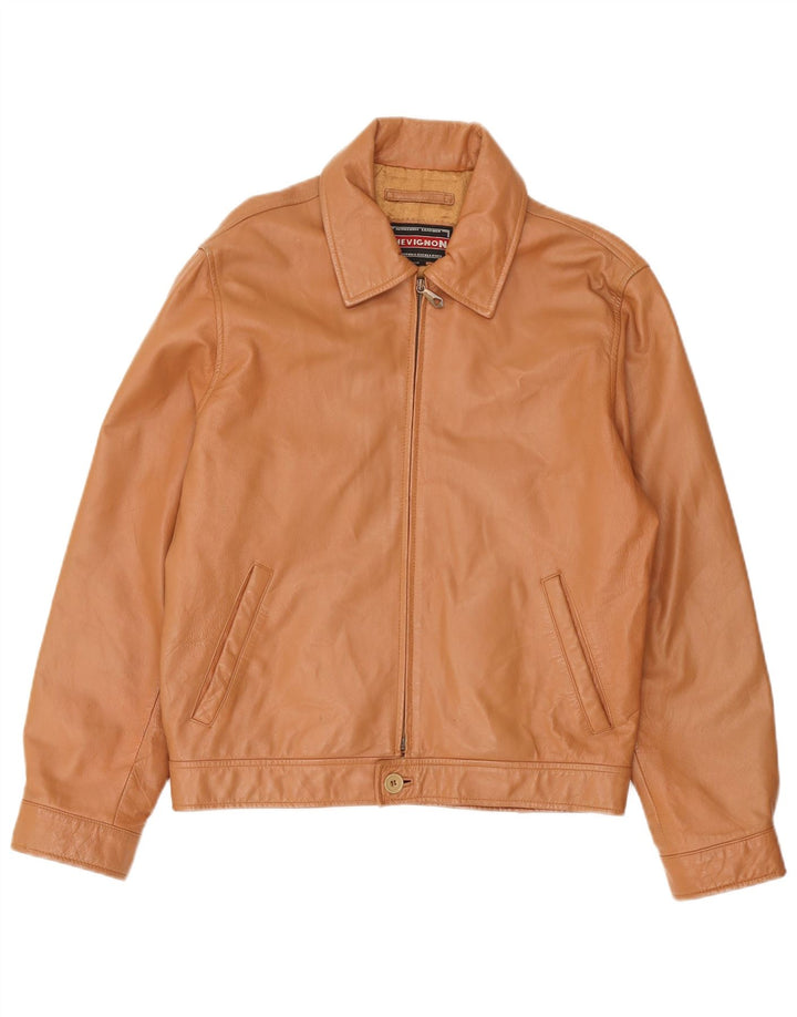 Chevignon Chaqueta de cuero para hombre UK 38 Marrón medio