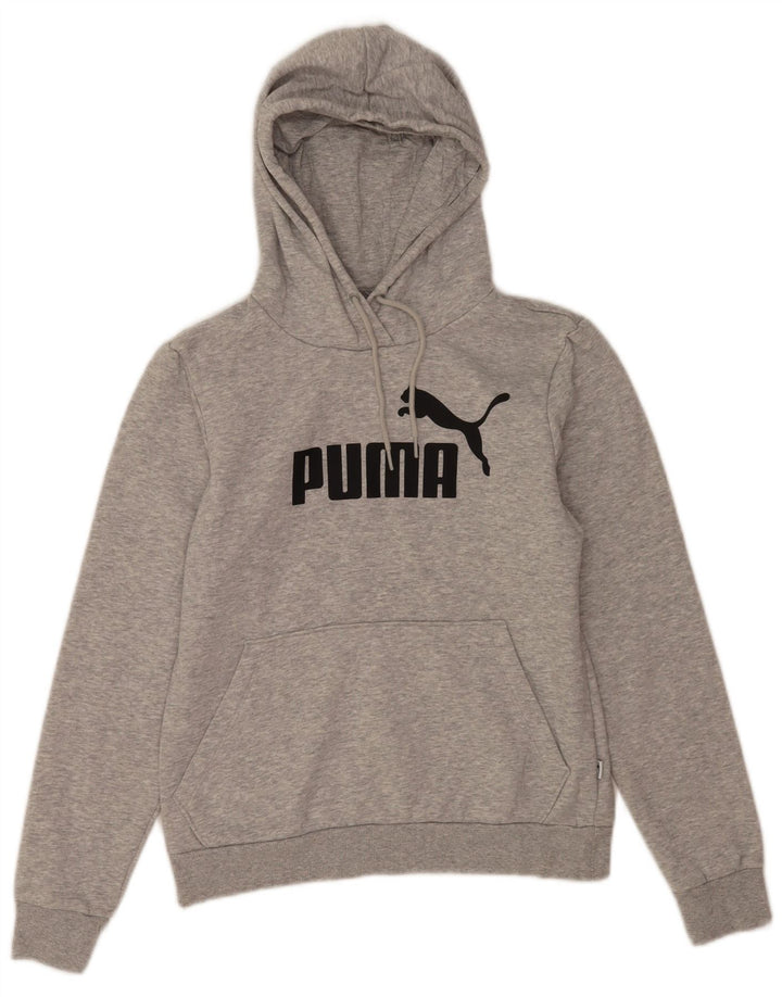 Puma Sudadera con capucha gráfica para mujer UK 12 Poliéster moteado gris medio
