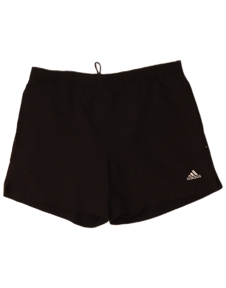 Adidas - Pantalones cortos deportivos para hombre, talla grande, poliéster negro