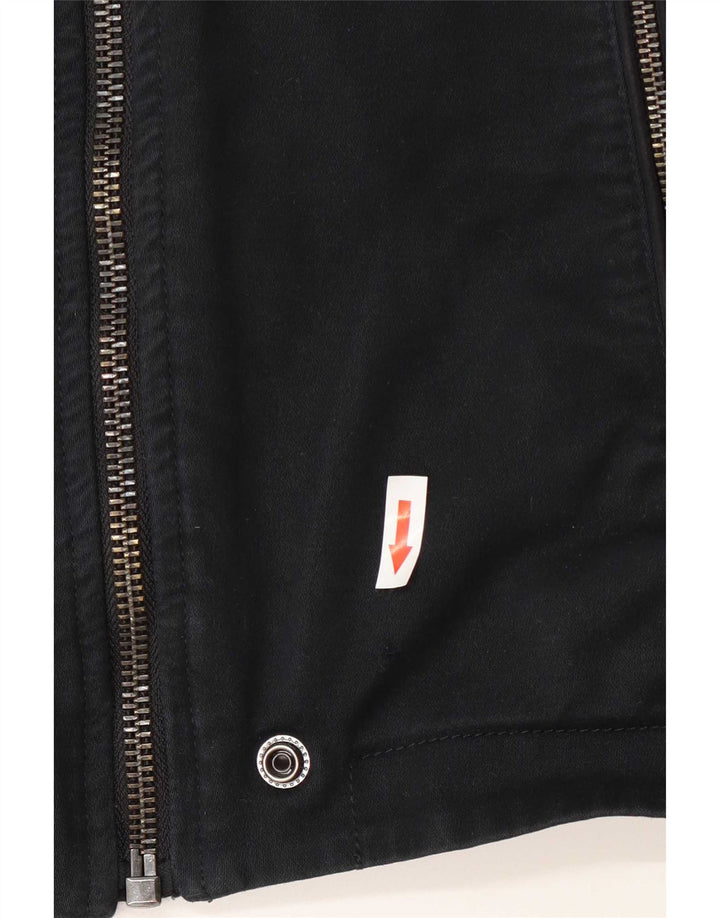 Diesel Chaqueta motera para hombre UK 36 Small Azul marino Algodón