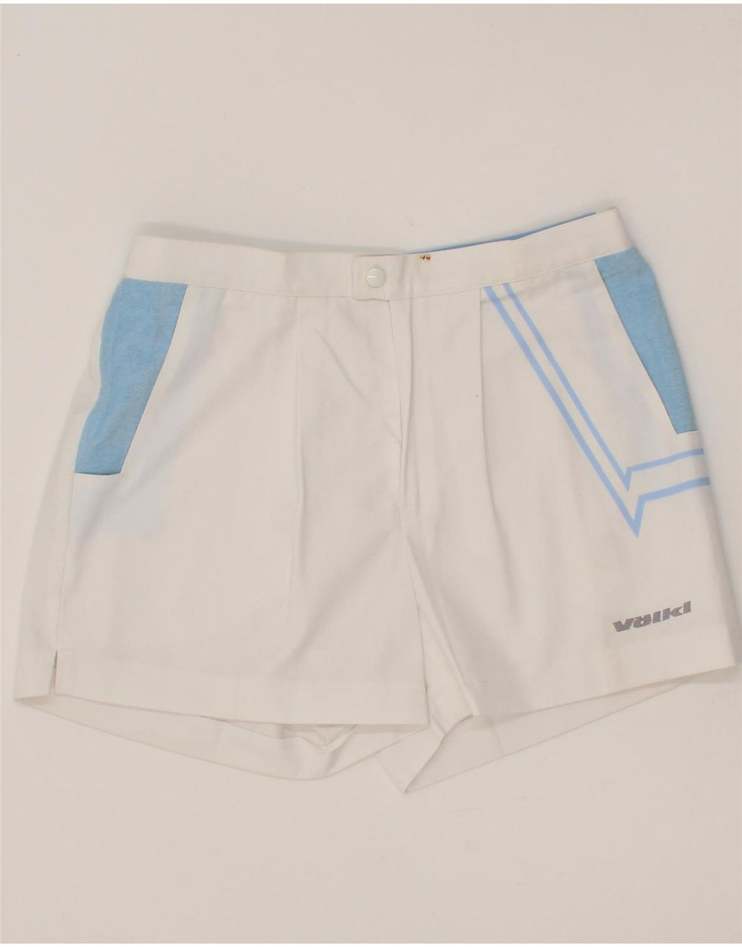 VOLKL Mens Chino Shorts IT 48 Medium W30 White Colourblock Polyester Vintage Volkl and Second-Hand Volkl from Messina Hembry 