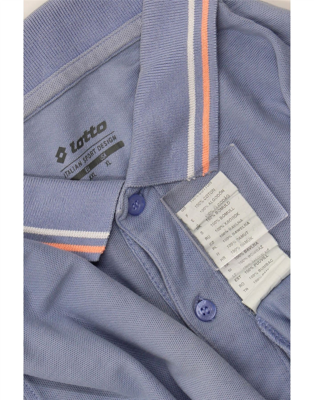 LOTTO Polo Hombre 2XL Algodón Azul