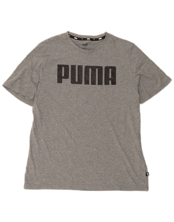 Puma - Camiseta gráfica para hombre, talla grande, algodón gris