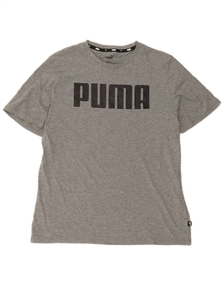 Puma - Camiseta gráfica para hombre, talla grande, algodón gris