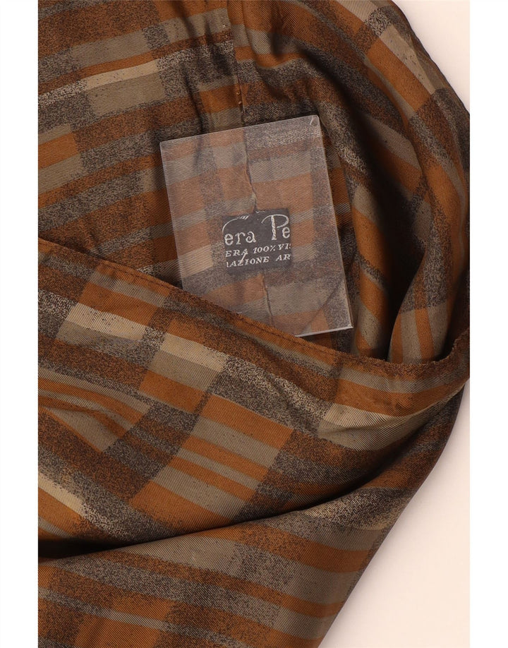 Chaleco de cuero vintage para hombre pequeño cuero teñido anudado marrón