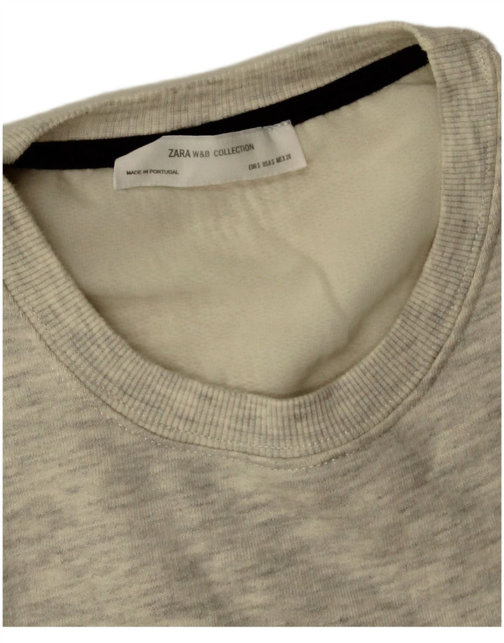 Zara Vestido Túnica Mujer UK 40 Pequeño Poliéster Moteado Gris