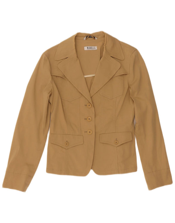 Marella Chaqueta Blazer de 3 Botones para Mujer UK 6 XS Algodón Beige