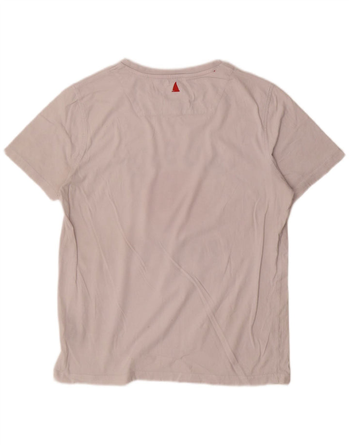 Musto Camiseta Gráfica Para Hombre Top Medio Algodón Blanco
