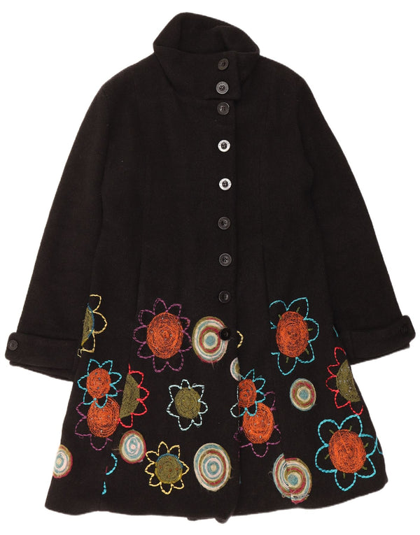 Abrigo Desigual Mujer Gráfico EU 44 XL Negro Floral