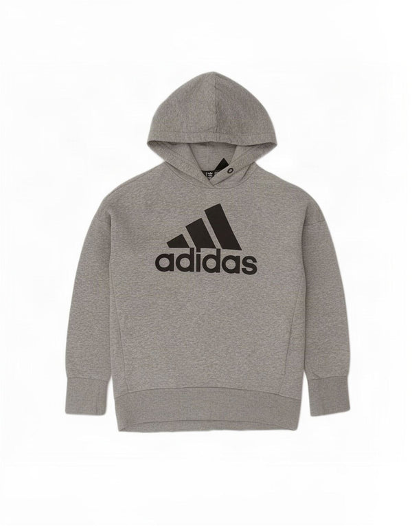 Adidas Sudadera con capucha gráfica para mujer UK 12/14 Algodón moteado gris medio