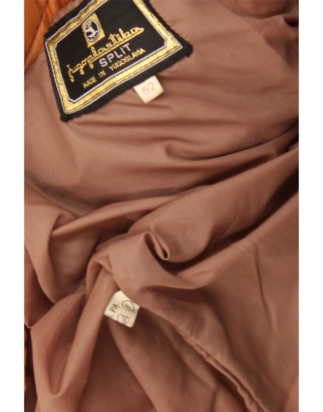 VINTAGE Chaqueta acolchada para hombre IT 52 XL Naranja Colorblock Poliéster