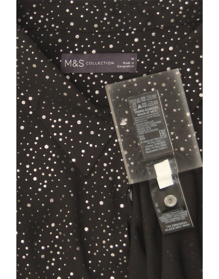 Marks & Spencer Blusa extragrande para mujer UK 40 XL Negro manchado