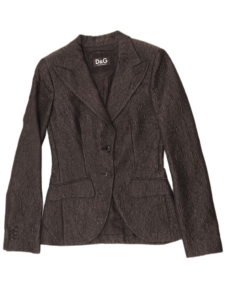 Dolce & Gabbana Chaqueta Blazer De 2 Botones Para Mujer IT 42 Poliéster Negro Mediano