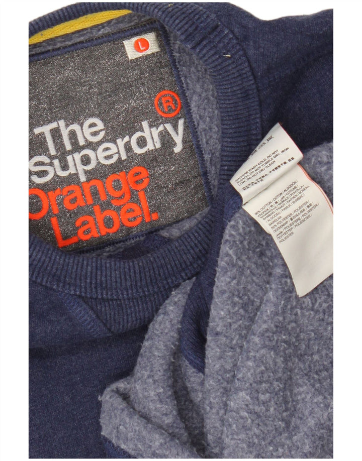 Superdry Hombre Sudadera Jumper Large Azul Algodón