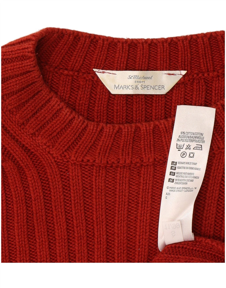 Marks & Spencer Jersey St. Michael con cuello redondo para hombre, talla grande, rojo clásico