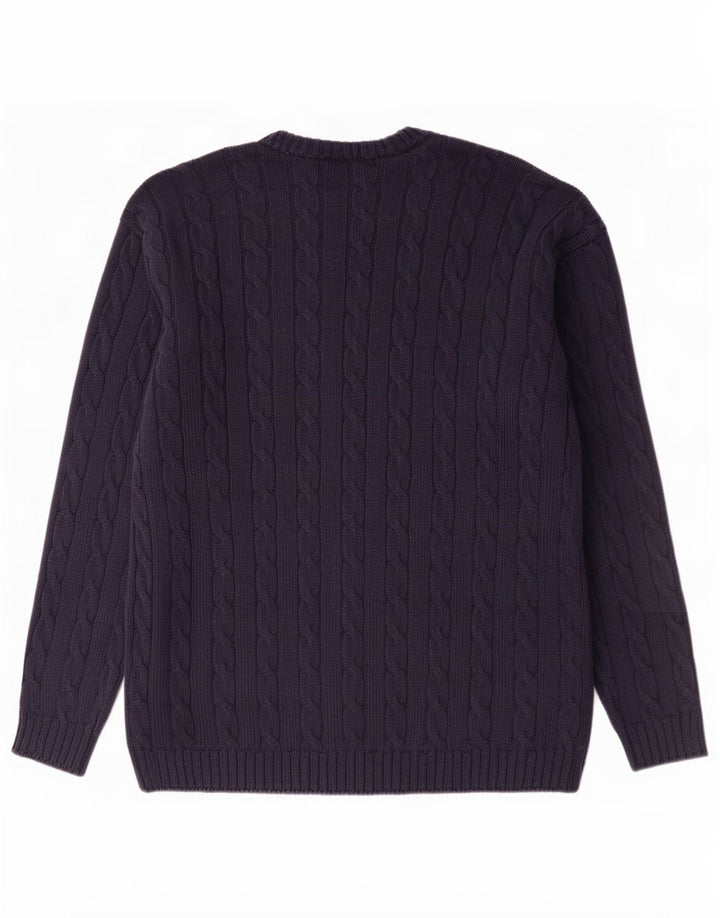 Marks & Spencer Jersey St. Michael con cuello redondo para hombre, talla grande, azul marino
