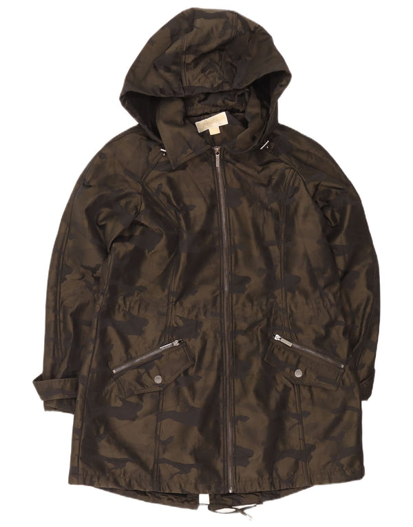 Michael Kors Parka con capucha para mujer UK 18 XL Caqui Camuflaje Poliéster