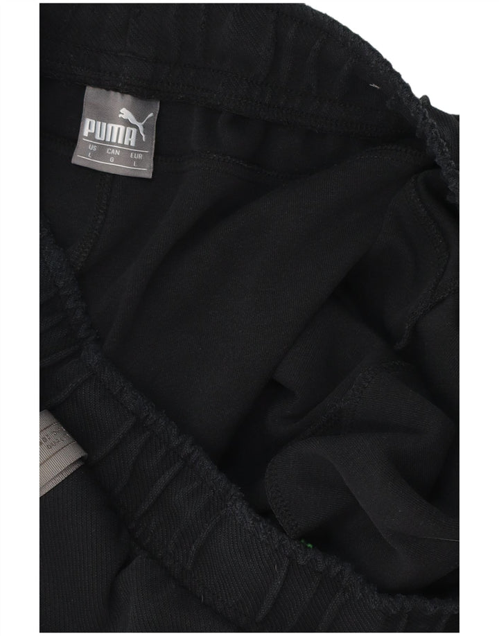 PUMA Pantalones cortos deportivos con gráficos para hombre, talla grande, negro