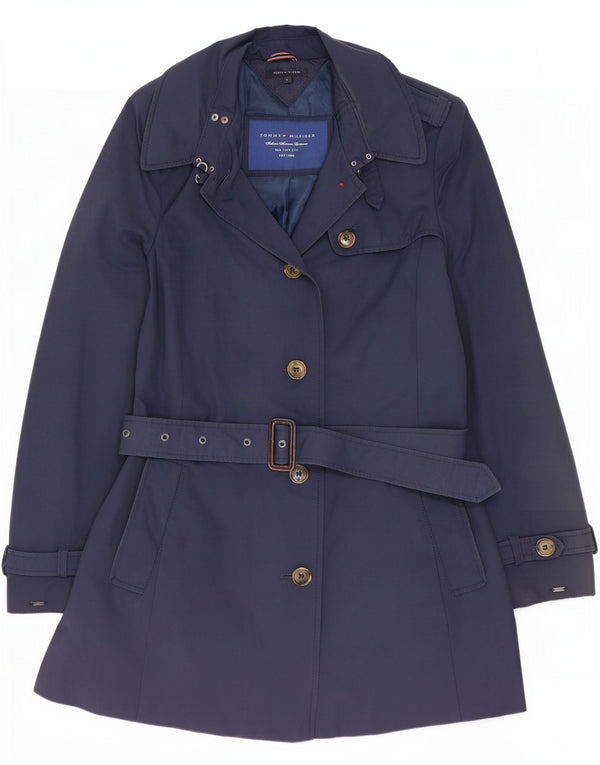 Tommy Hilfiger Gabardina para mujer Reino Unido 44 Grande Algodón azul marino