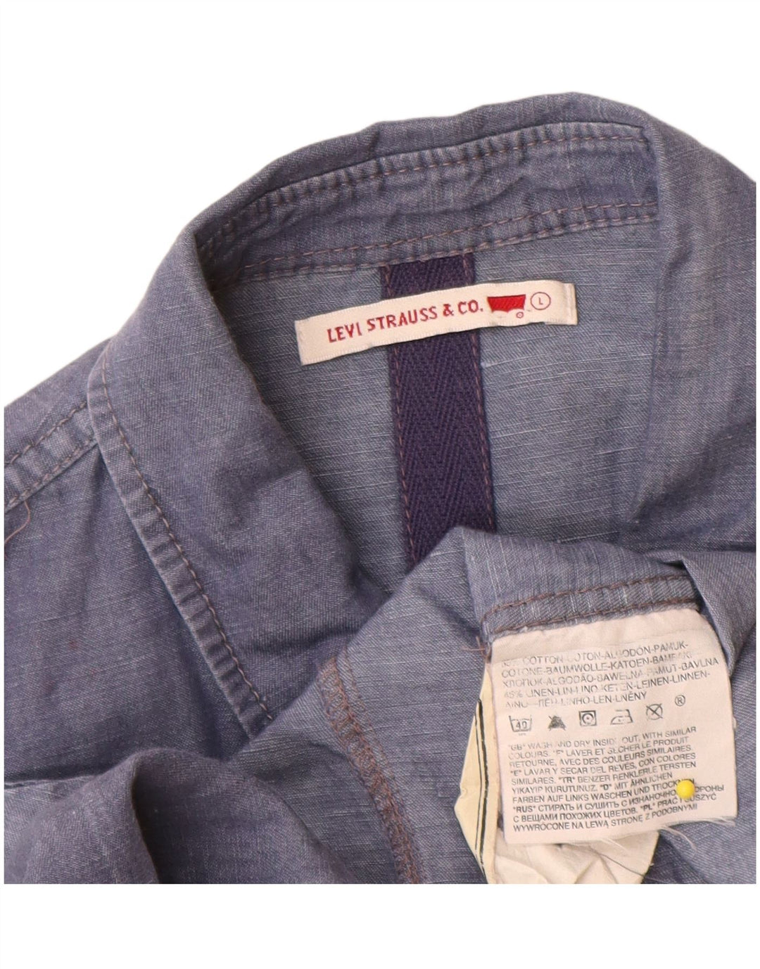 Levi's Camisa de manga corta para mujer UK 44 Large Algodón azul